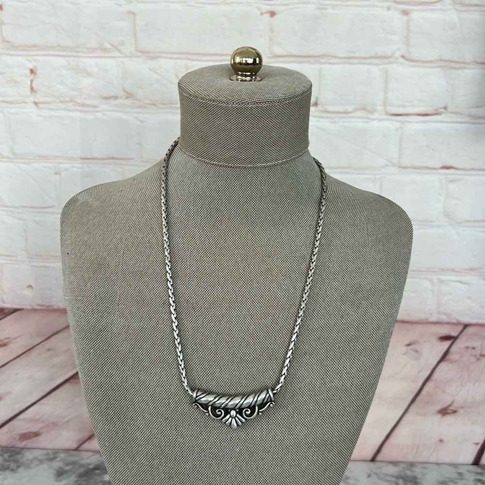 Vintage Brighton deco silver plated reversible necklace